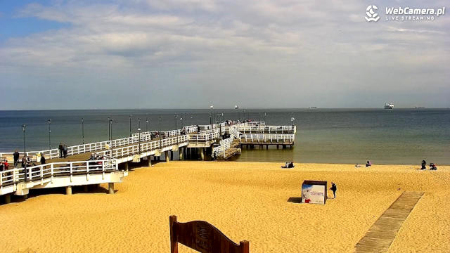 Kamera nad morzem Gdańsk plaża molo