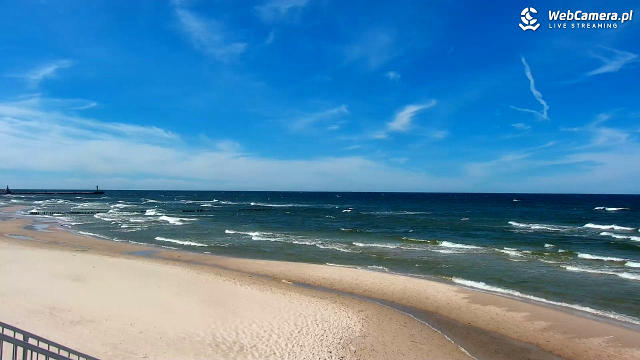 Widok z kamery na plaży w Mrzeżynie