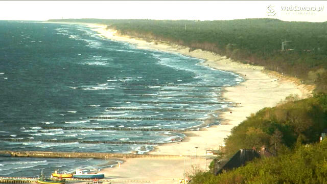 Widok z kamery na plaży w Niechorzu